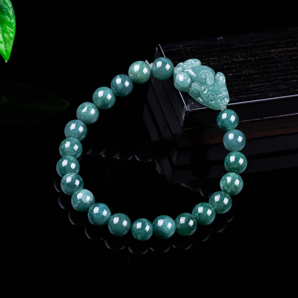 The Jewelry & Watches - หยกพม่าธรรมชาติ กำไลข้อมือปี่เซียะ ของขวัญเครื่องรางโบราณสำหรับผู้หญิง เครื่องประดับกำไลหยกแท้