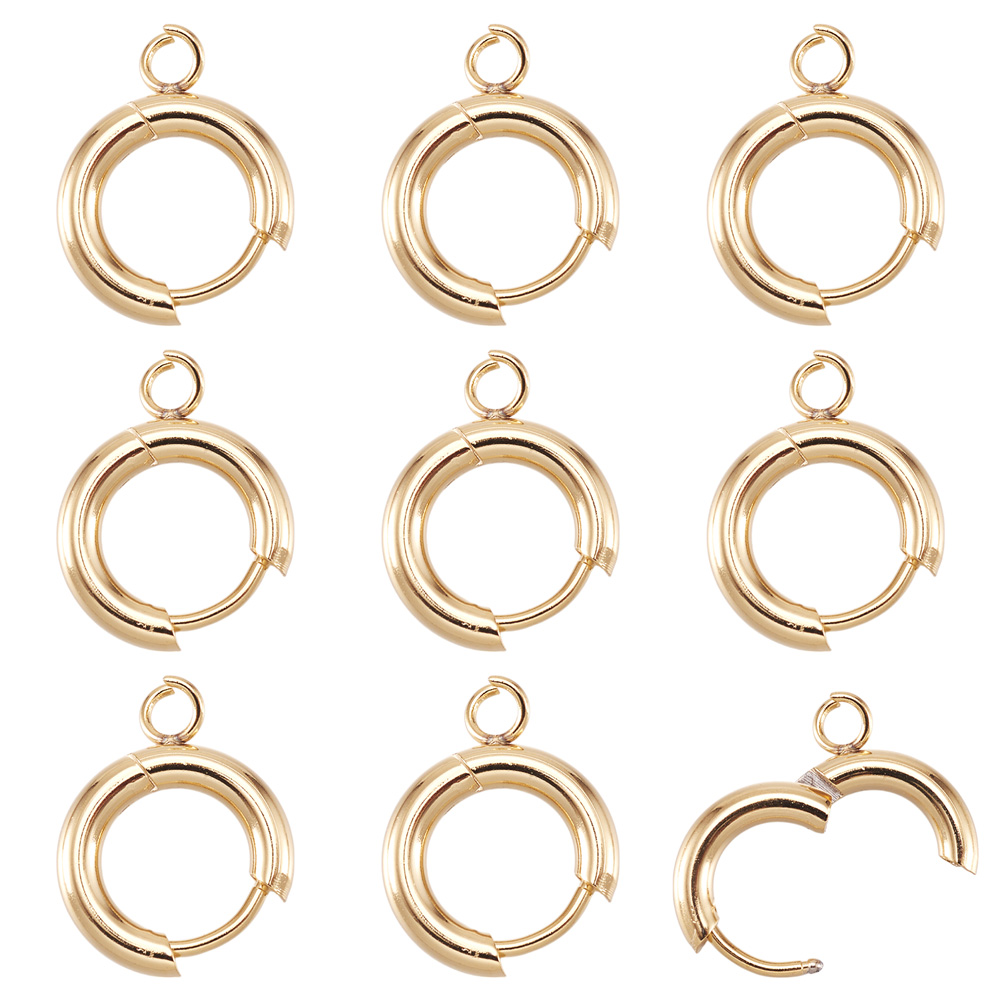 Hoop Earrings - ตะขอเกี่ยวต่างหูสแตนเลส 201 จำนวน 10 ชิ้น แบบวงกลม