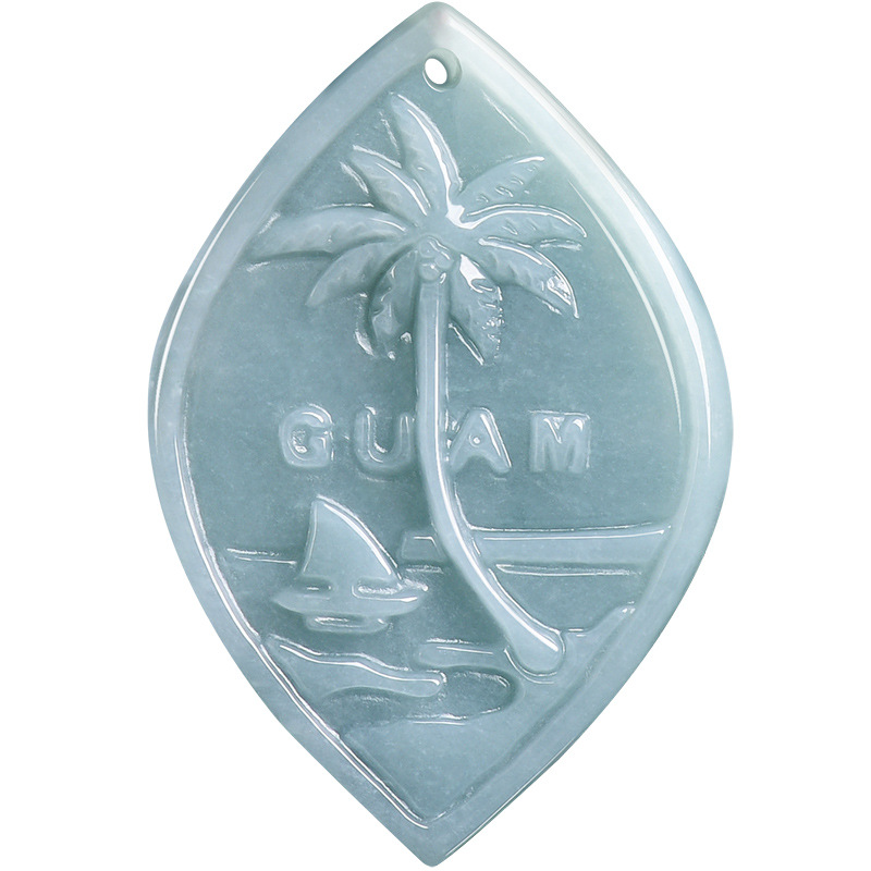Pacific Jewelry & Watches Los Angeles - พม่า Jadeite Pacific จี้สร้อยคอแกะสลัก Amulet อัญมณีธรรมชาติอุปกรณ์เสริมแฟชั่นหินหยกพม่าเครื่องประดับจริง