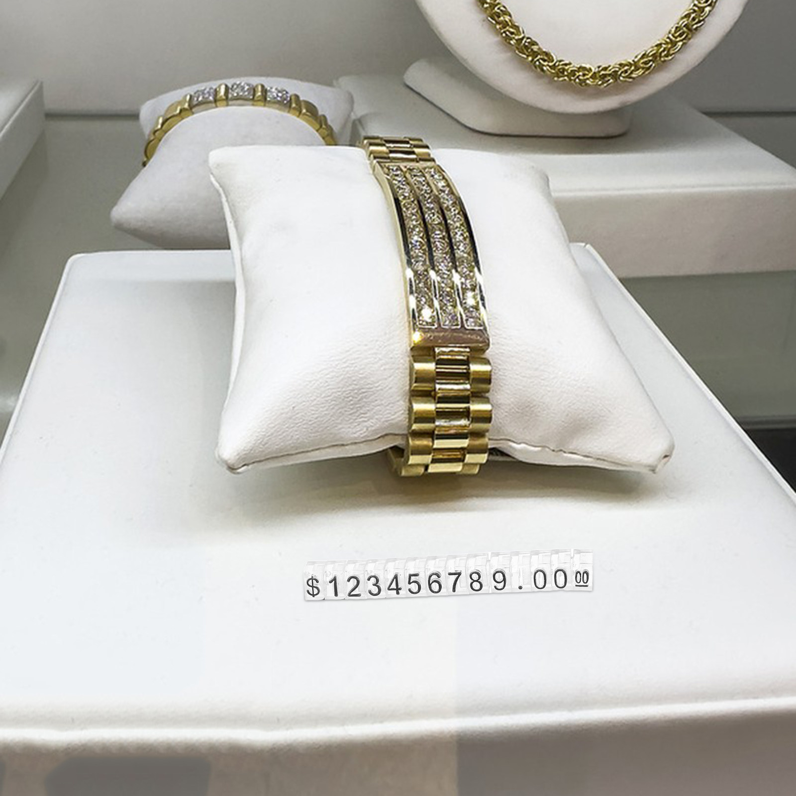 Jewelry Watch - ชุดอุปกรณ์แท่นวางป้ายราคาแบบปรับได้ 20 ชิ้น พร้อมตัวเลขแสดงราคาแบบใส สำหรับเครื่องประดับ นาฬิกา