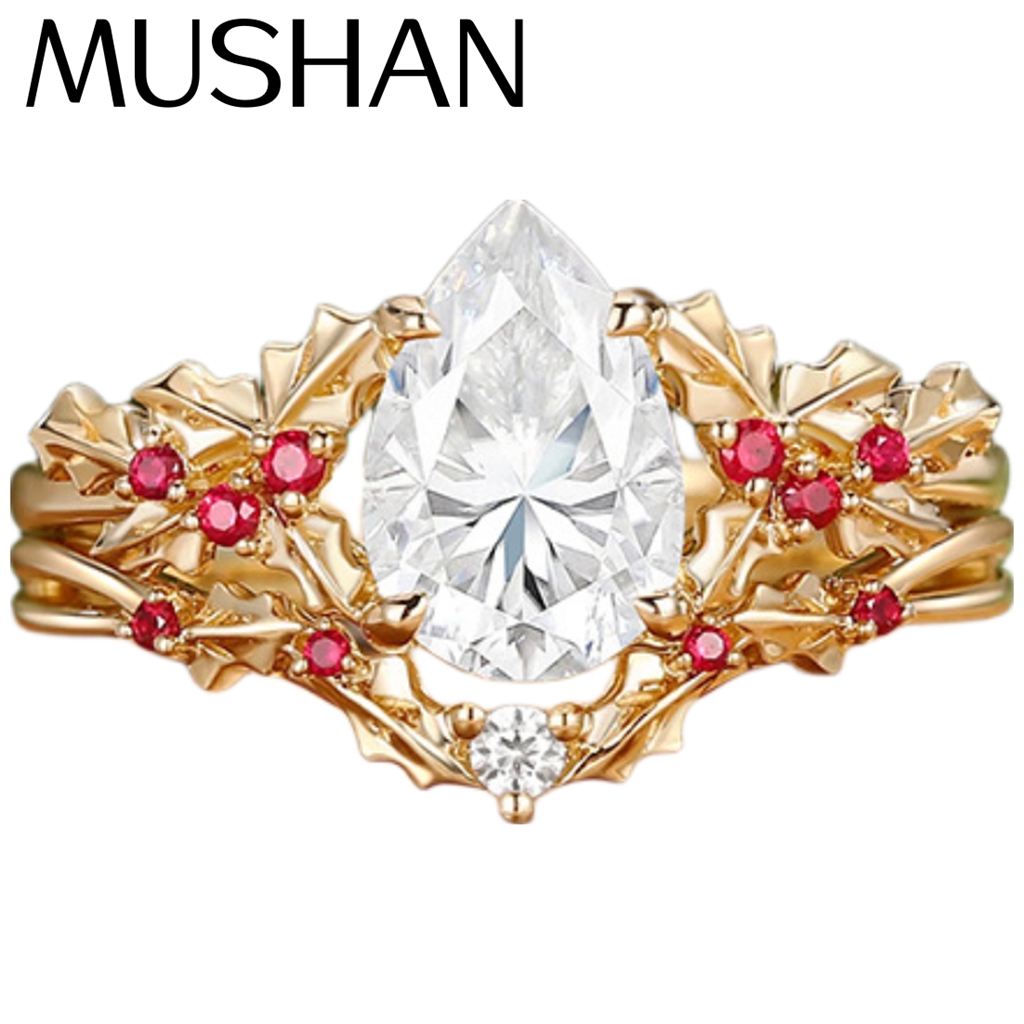 Moissanite Ring - เครื่องประดับ MUSHAN แหวนเงินแท้ 925 ประดับเพชรโมอิสซาไนต์ สี