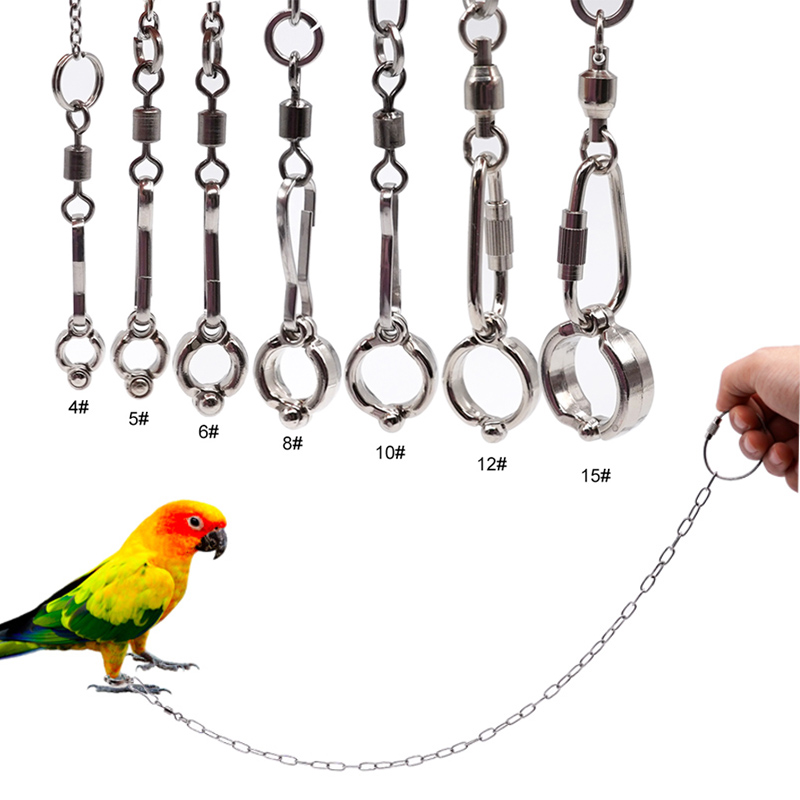 Anklet Foot Chain - สแตนเลส Parrot ขาแหวนโซ่นกข้อเท้าเท้าแหวน Anti Bite ลวดเชือกบินกลางแจ้งอุปกรณ์การฝึกอบรม