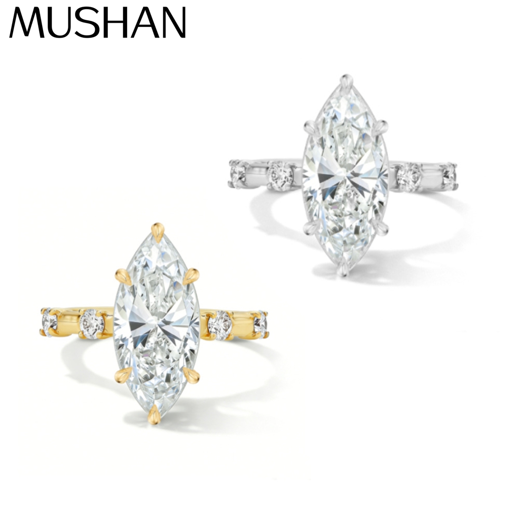Moissanite Ring - MUSHAN เครื่องประดับสั่งทำ แหวนเงินแท้ 925 ประดับมอยส์ซาไนต์ สี