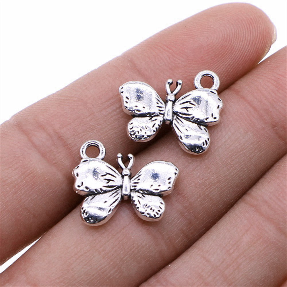Butterfly Pendant Necklace - จี้รูปผีเสื้อสไตล์เรโทร ทำจากโลหะผสม สำหรับทำสร้อยข้อมือ สร้อยคอ และเครื่องประดับ DIY