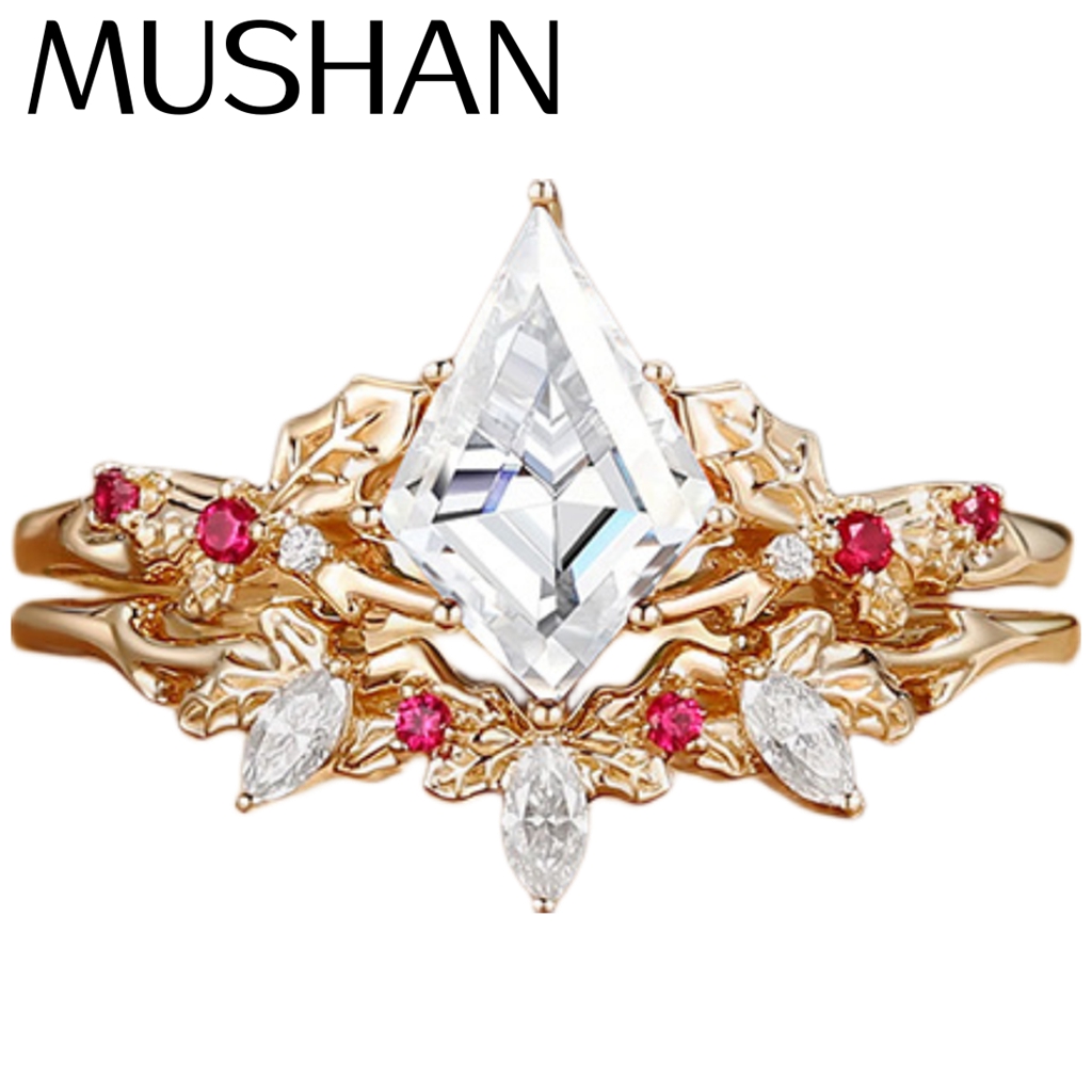 Moissanite Ring - เครื่องประดับสั่งทำ MUSHAN แหวนเงินแท้ 925 ประดับโมอิสซาไนต์ สี