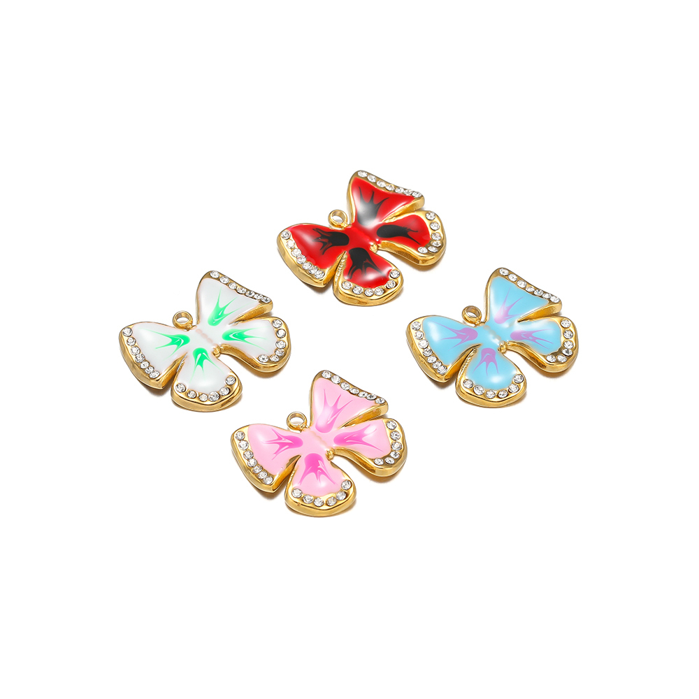 5 ชิ้นเคลือบผีเสื้อเสน่ห์สแตนเ - Butterfly Pendant Necklace บทวิจารณ์และราคา