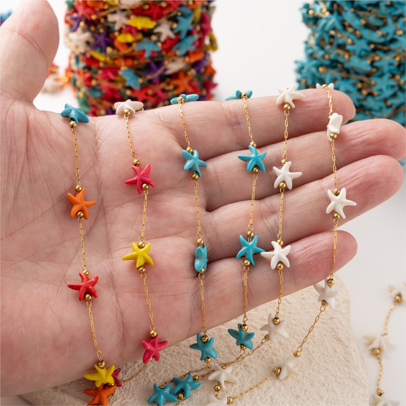 ลูกปัดปลาดาวสแตนเลสสีฟ้าคราม 1 - Anklet Foot Chain บทวิจารณ์และราคา