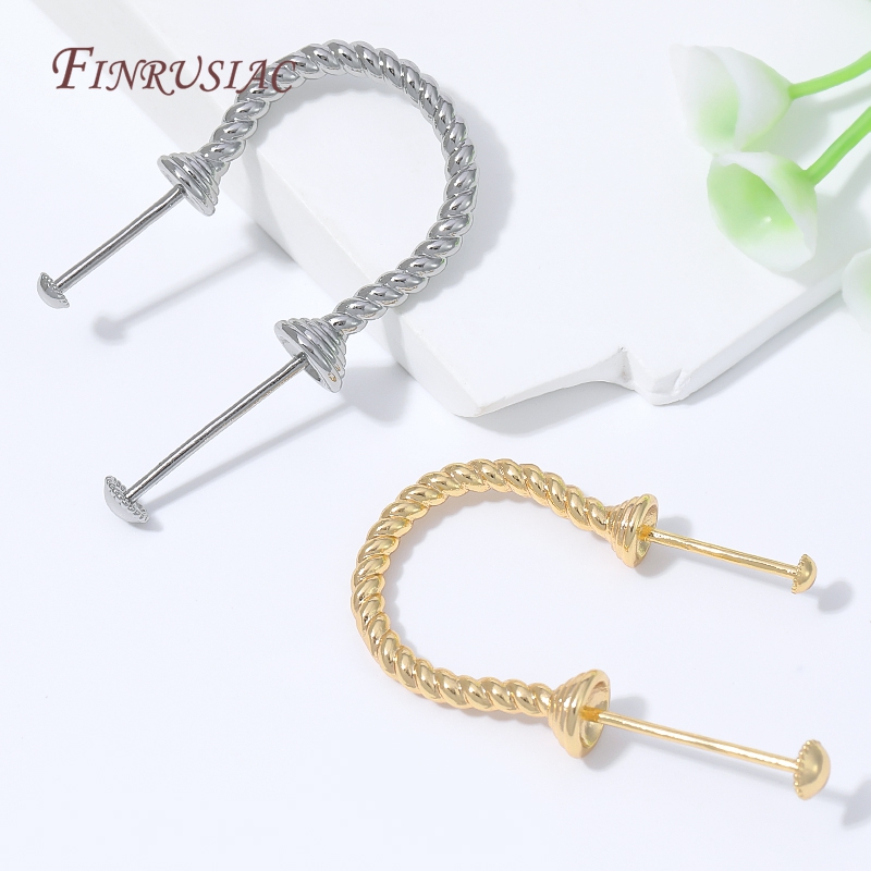 1-3 ชิ้น ต่างหูห่วงบิดชุบทอง 1 - Hoop Earrings บทวิจารณ์และราคา