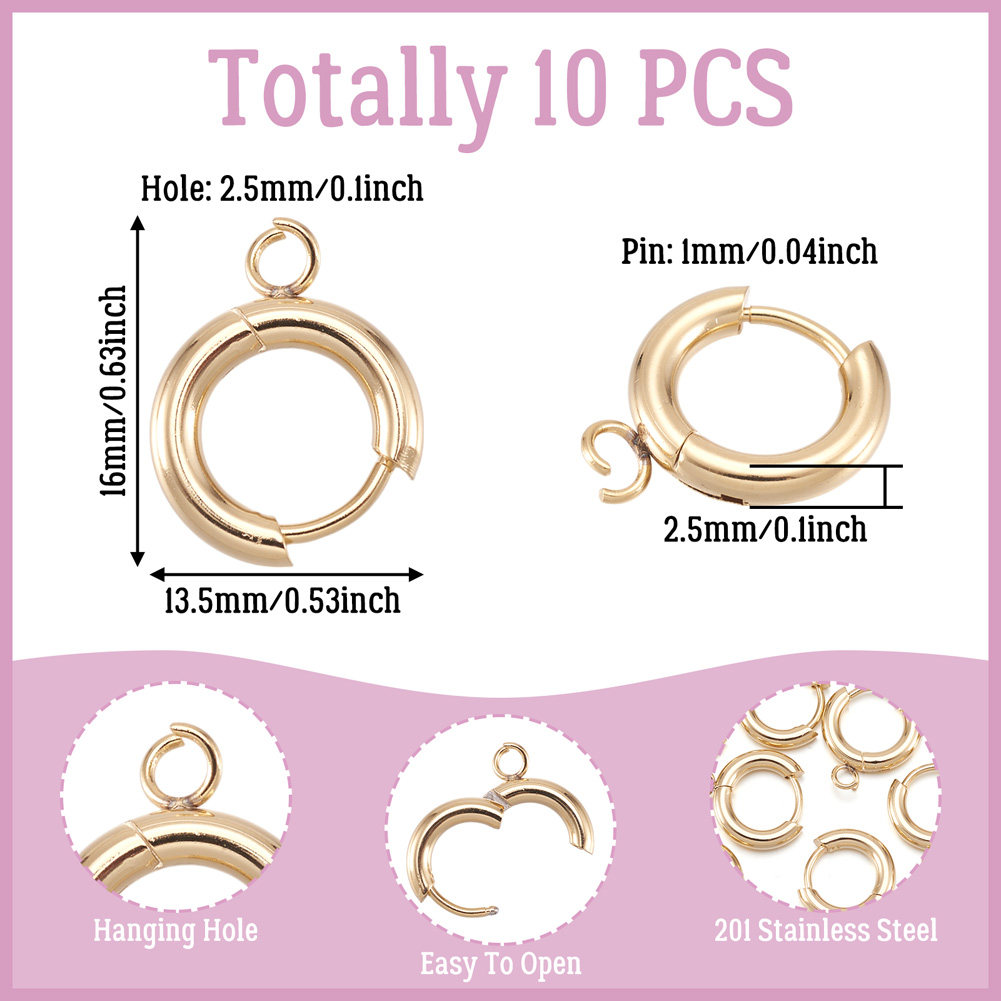 ตะขอเกี่ยวต่างหูสแตนเลส 201 จำ - Hoop Earrings บทวิจารณ์และราคา