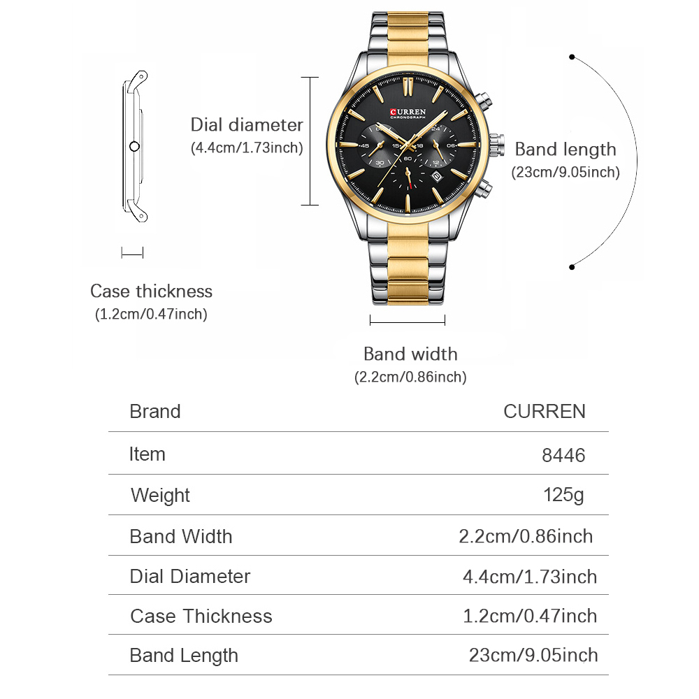 CURREN ลำลองควอตซ์โครโนสปอร์ตน - Jewelry Watch บทวิจารณ์และราคา