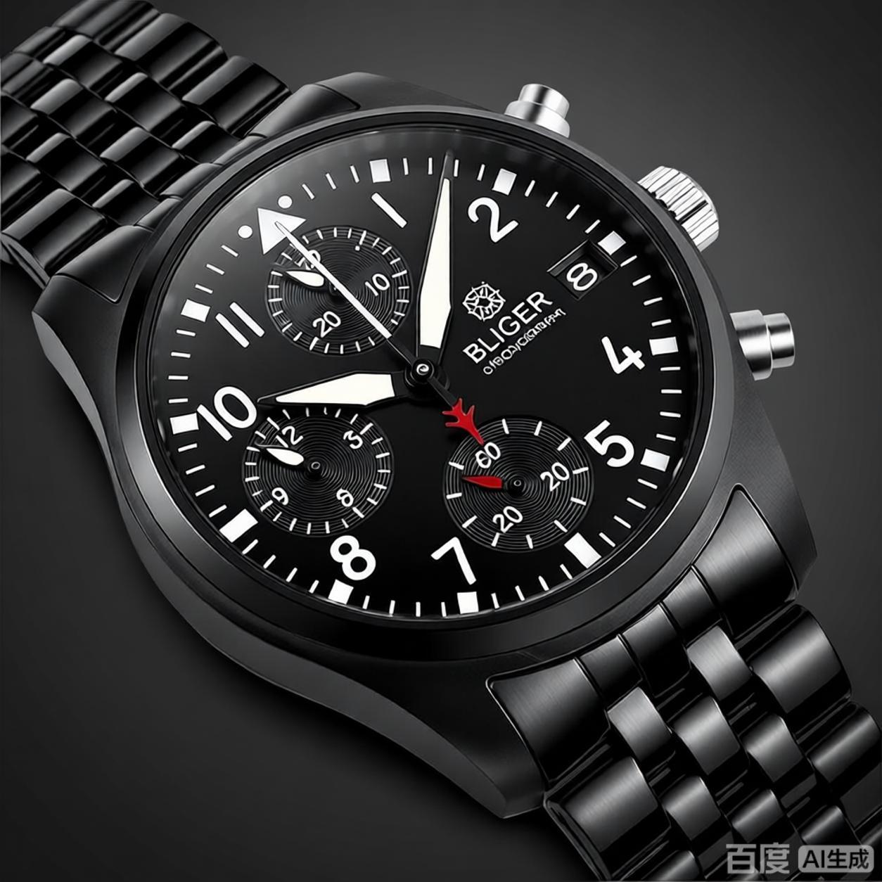 BLIGER ฟูลแบล็ค บรัช 38 มม. VK - Jewelry Watch บทวิจารณ์และราคา