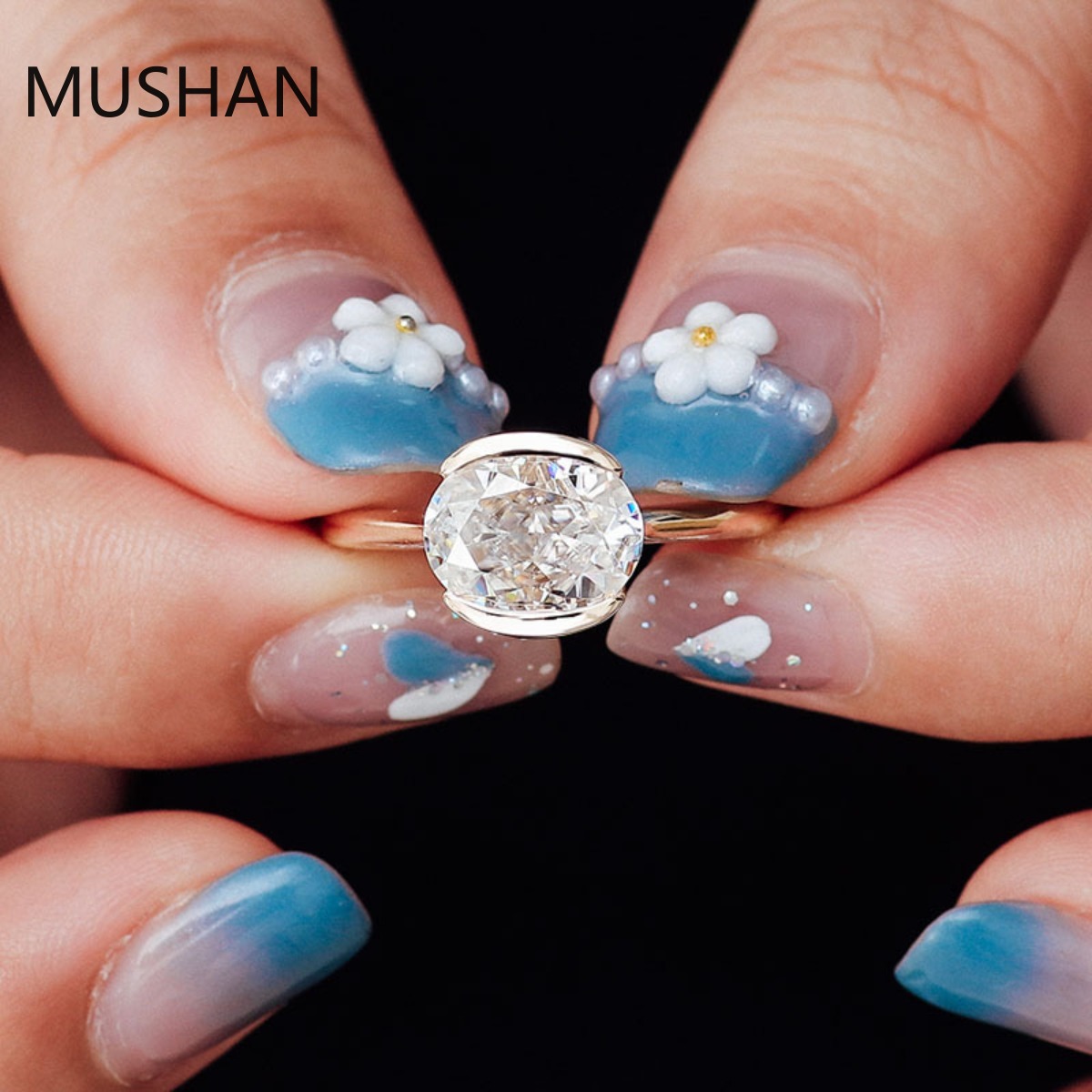 MUSHAN แหวนทองคำ 14K 18K ดีไซน - Moissanite Ring บทวิจารณ์และราคา