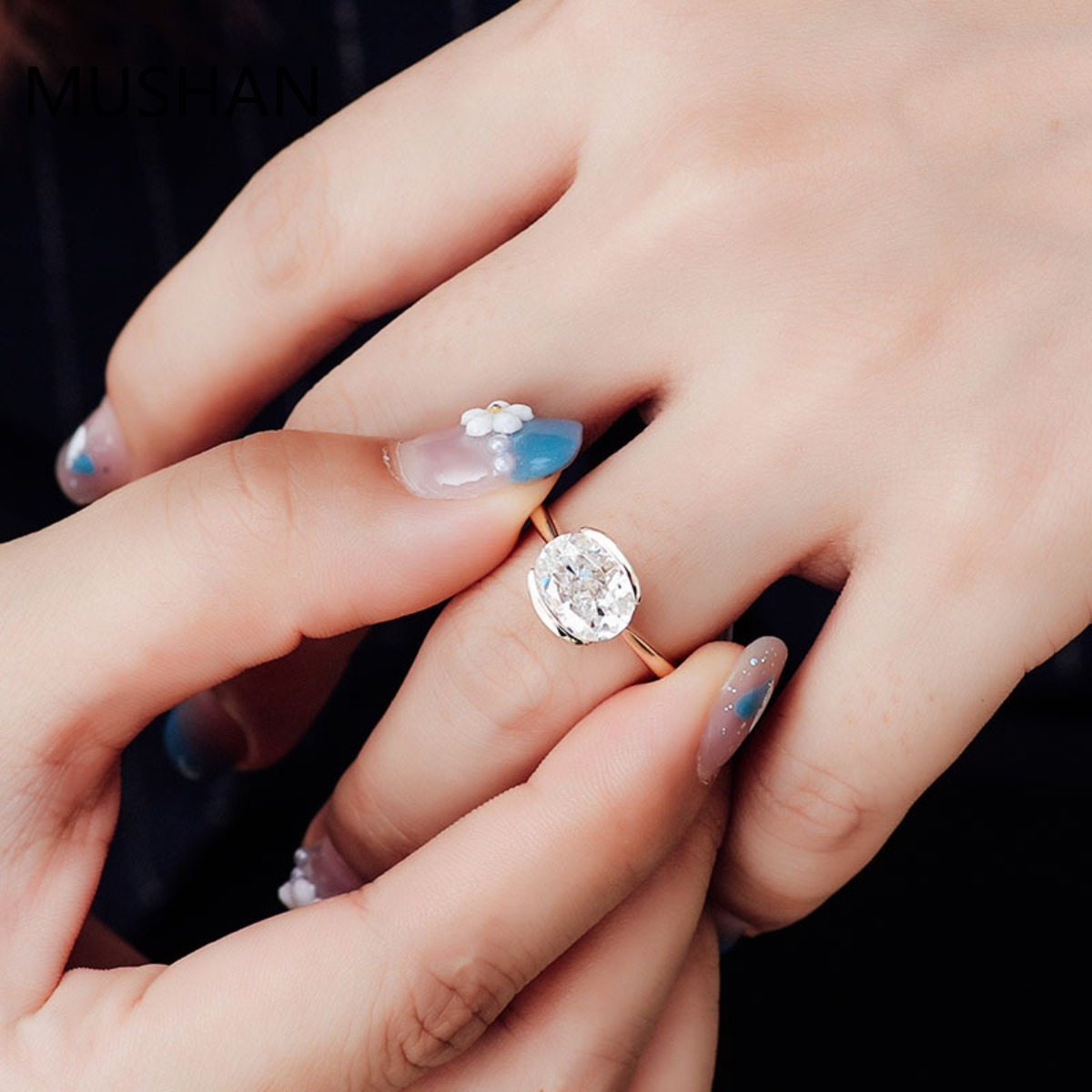 MUSHAN แหวนทองคำ 14K 18K ดีไซน - Moissanite Ring บทวิจารณ์และราคา