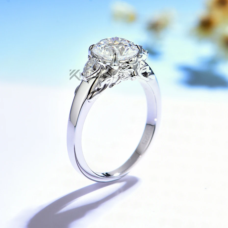 แหวนมอยซาไนต์ทรงกลม 7.5 มม. D  - Moissanite Ring บทวิจารณ์และราคา