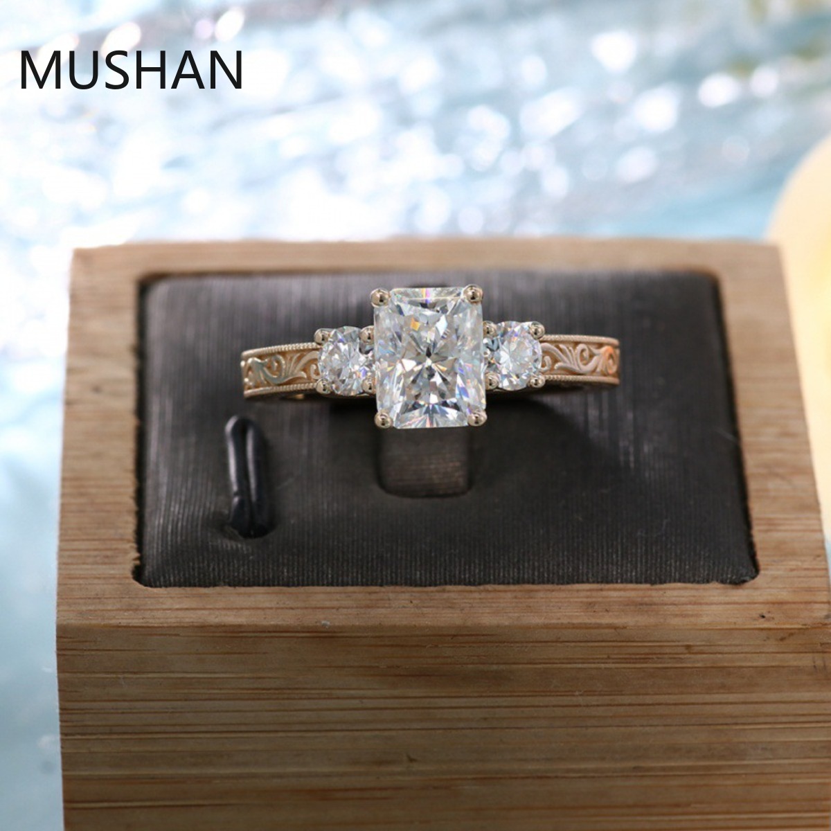 MUSHAN แหวนทองคำ 14K 18K หรูหร - Moissanite Ring บทวิจารณ์และราคา