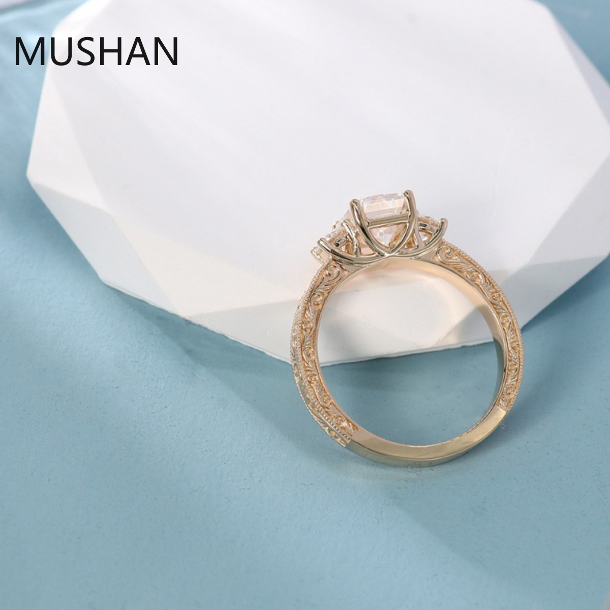 MUSHAN แหวนทองคำ 14K 18K หรูหร - Moissanite Ring บทวิจารณ์และราคา