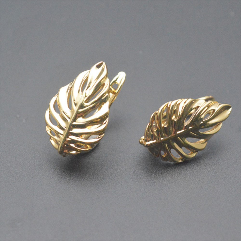 ต่างหูแบบตะขอเกี่ยวรูปใบไม้ ชุ - Hoop Earrings บทวิจารณ์และราคา