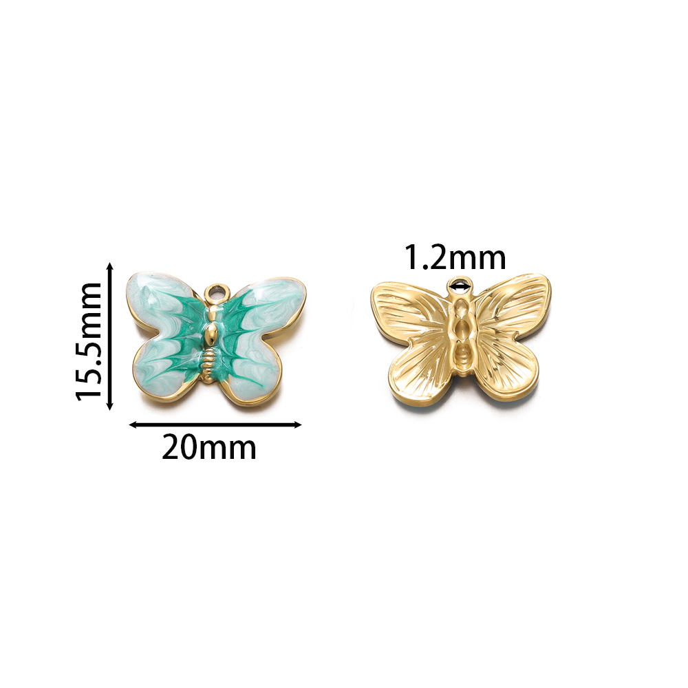2 ชิ้น/ล็อตเคลือบสีสันผีเสื้อ  - Butterfly Pendant Necklace บทวิจารณ์และราคา